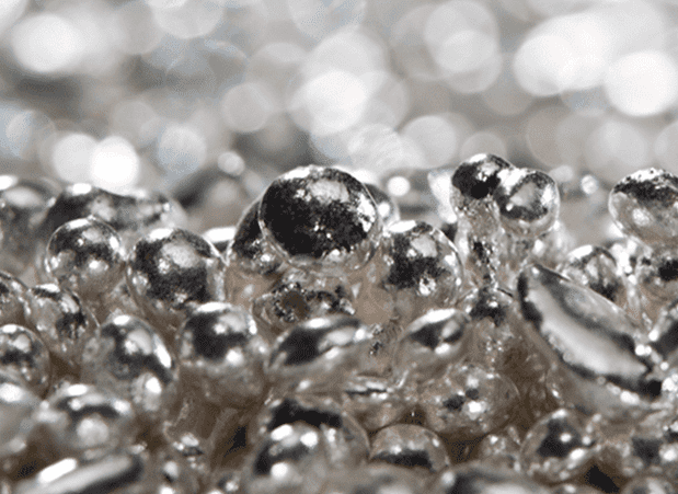 Close-up of fine silver granules